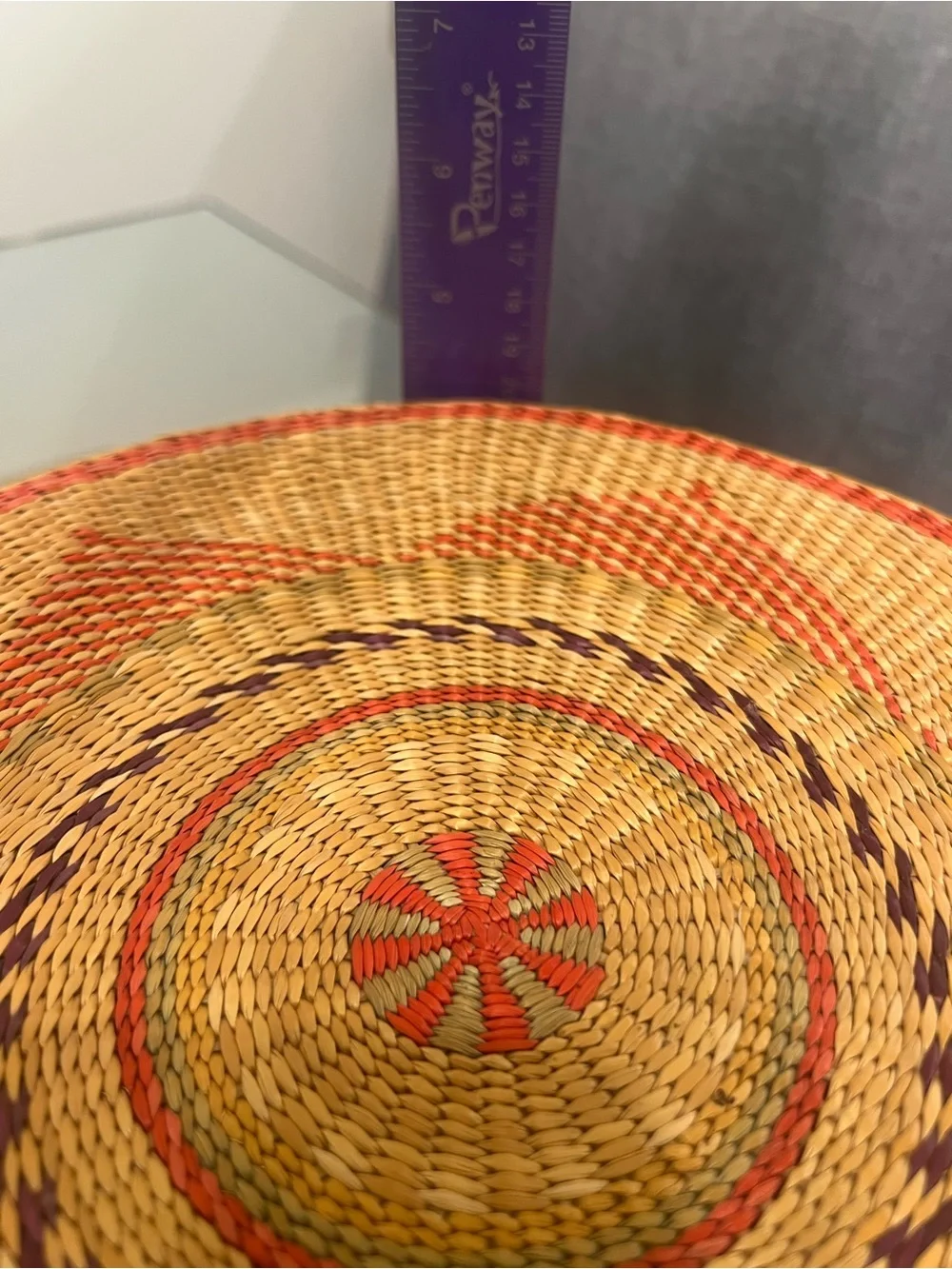 Vintage Handwoven Decorative Round Basket with Lid
